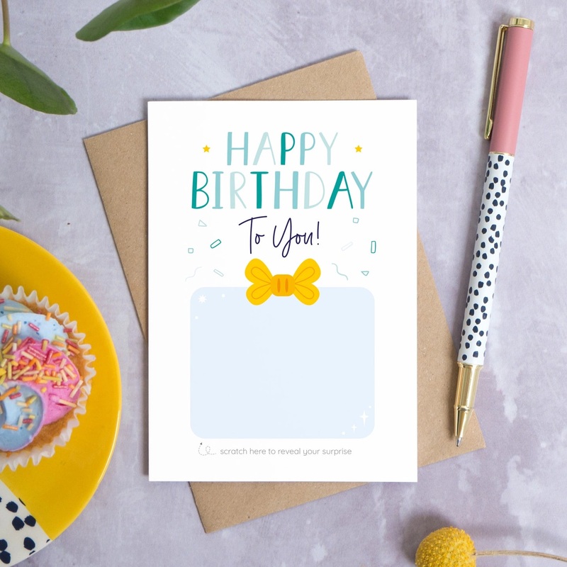 Birthday Present Blue – Make Your Own Scratch Card