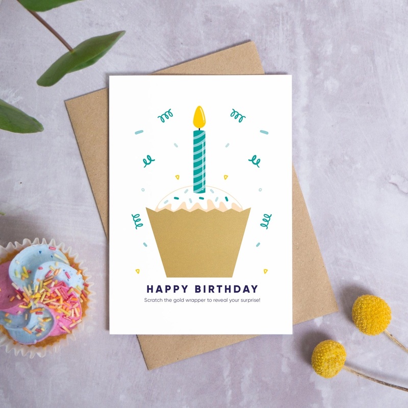 Birthday Cake Blue – Make Your Own Scratch Card