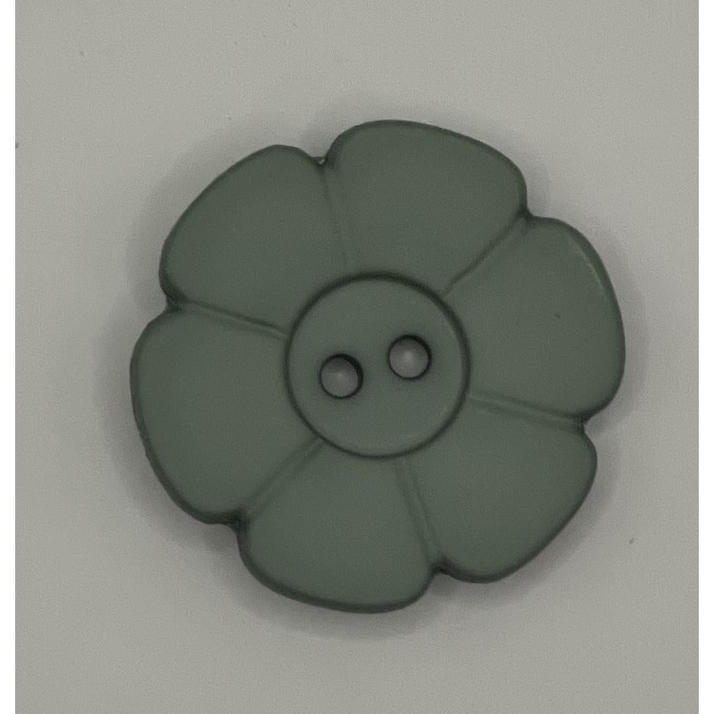 Button-Pale Green Flower 1.25