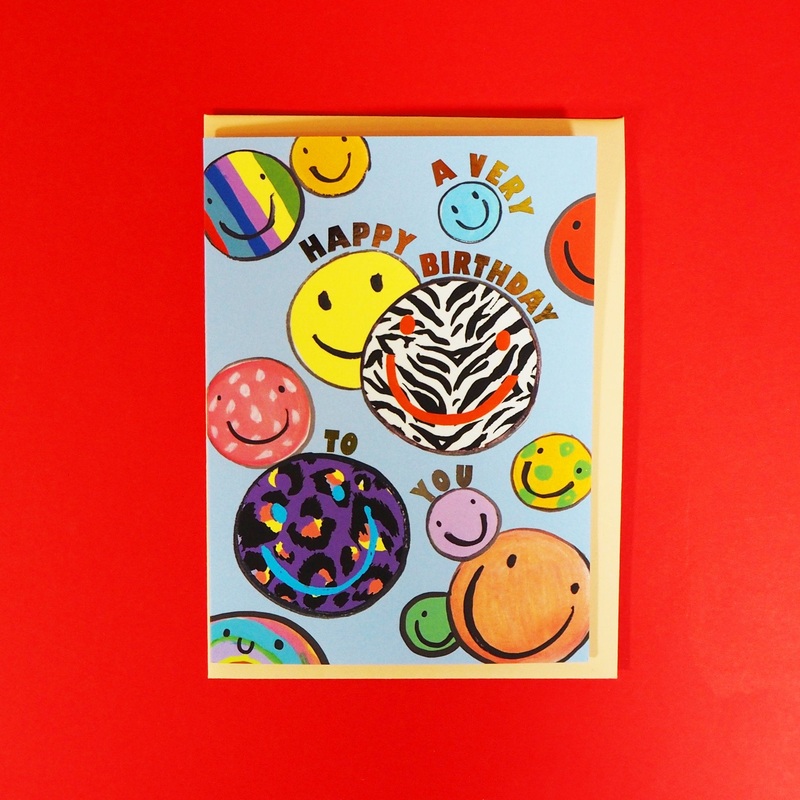 Psychedelic Smiley Happy Birthday