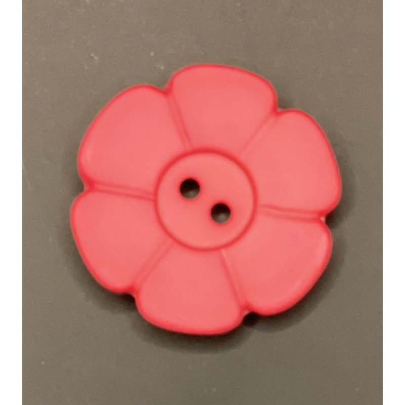 Button-Brt Pink Flower 1.25