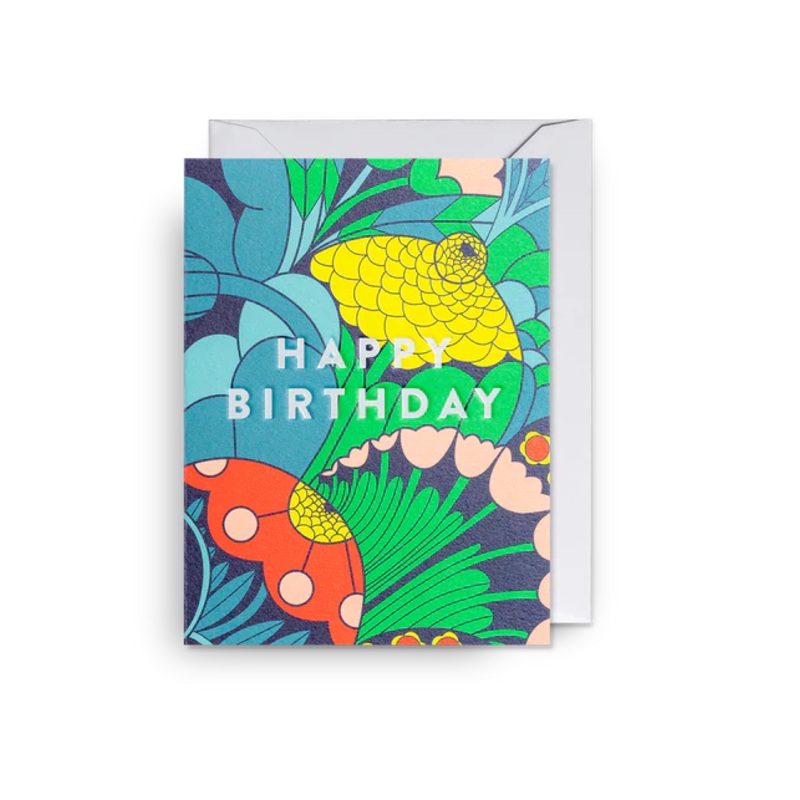 Happy Birthday Abstract Blooms