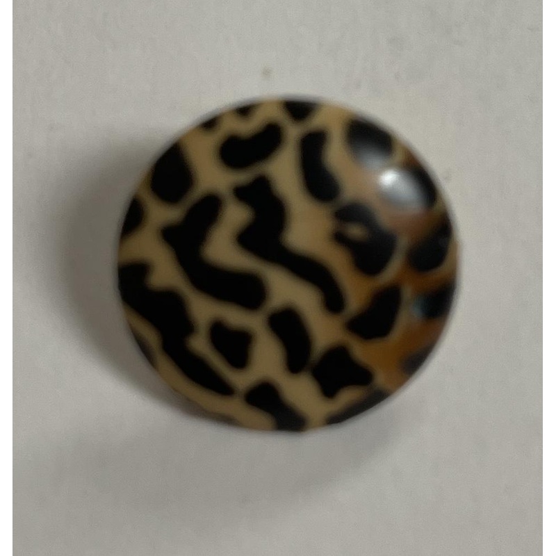 Button-Poly 20mm Brown Cheetah