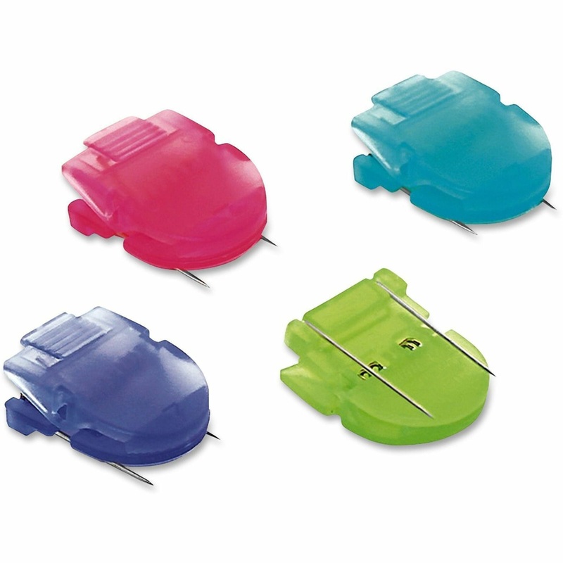 Advantus Brightly Colored Panel Wall Clips – Standard – 40 Sheet Capacity – Assorted – Plastic – 4 / Pack