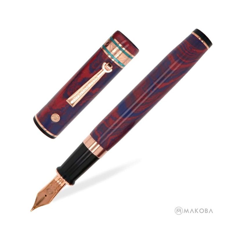 Wahl Eversharp Decoband Oversized Fountain Pen, Sedona Arizona (Red) / Gold Trim – 18K Gold Nib Super Flex