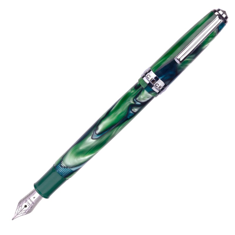 Click Falcon Acrylic Fountain Pen – Green Blue CT Fine