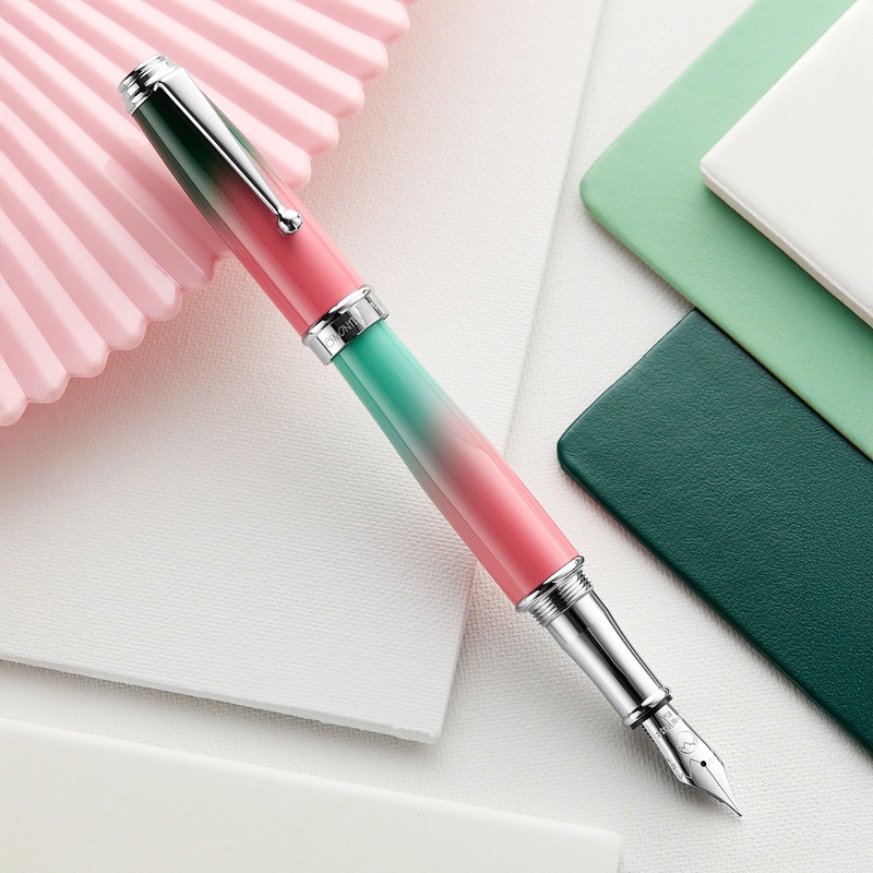 Monteverde Invincia Deluxe Fountain Pen – Watermelon Ombr (Special Edition) Extra Fine