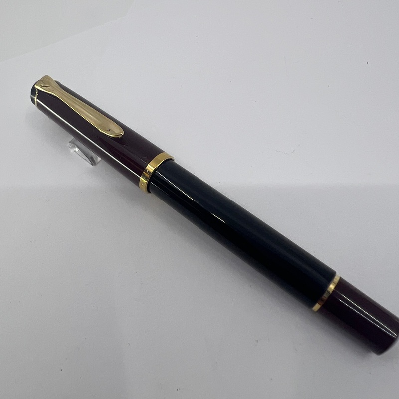 Pelikan M150 Burgundy & Black Fountain Pen – Broad Gold-Plated Nib