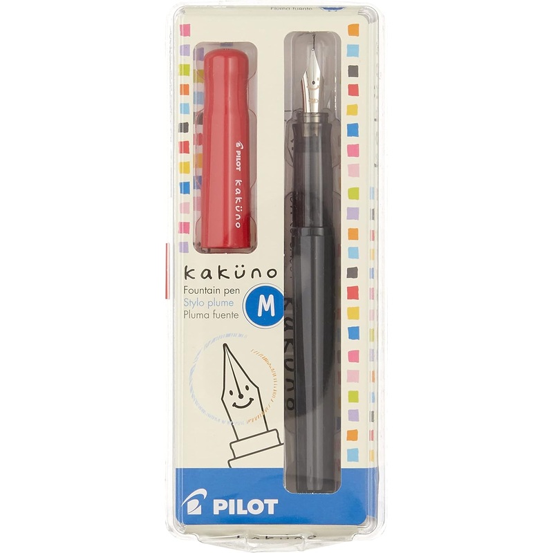 Pilot Kakuno Fountain Pen, Grey & Red