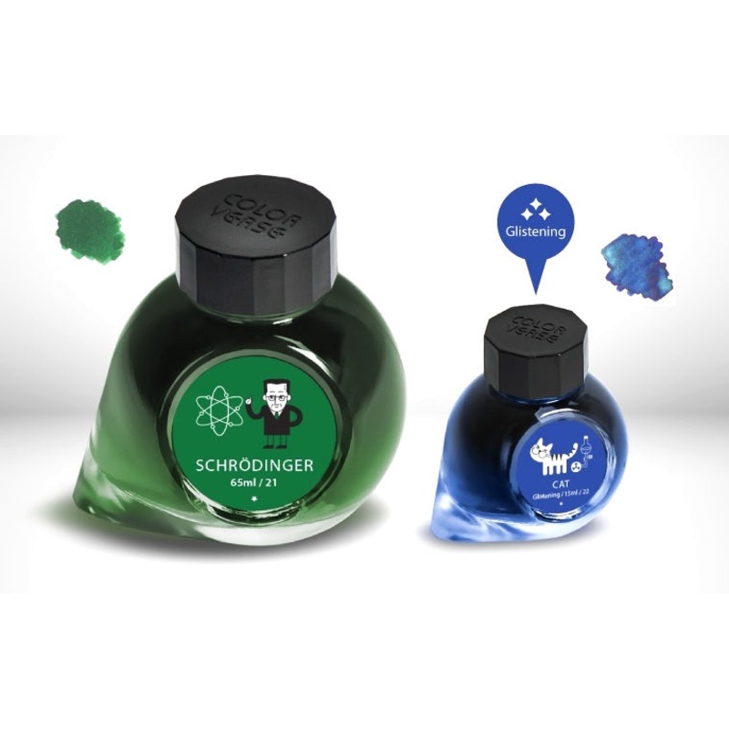 Colorverse Fountain Pen Ink Bottle, Schrodinger & Cat, No. 21/22, 65ml + 15ml