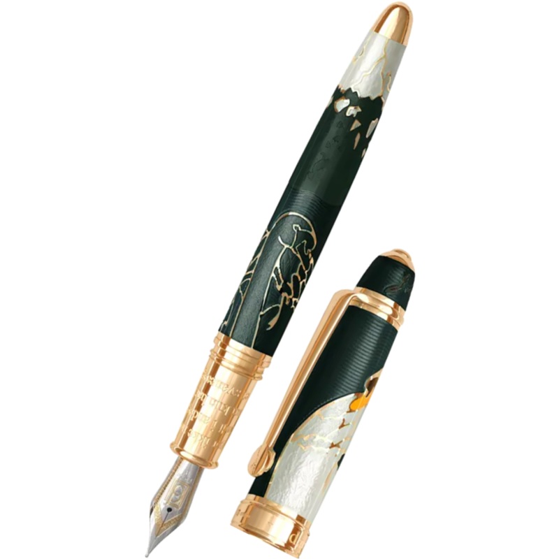 David Oscarson Hans Christian Andersen Fountain Pen – Black White Gold Fine