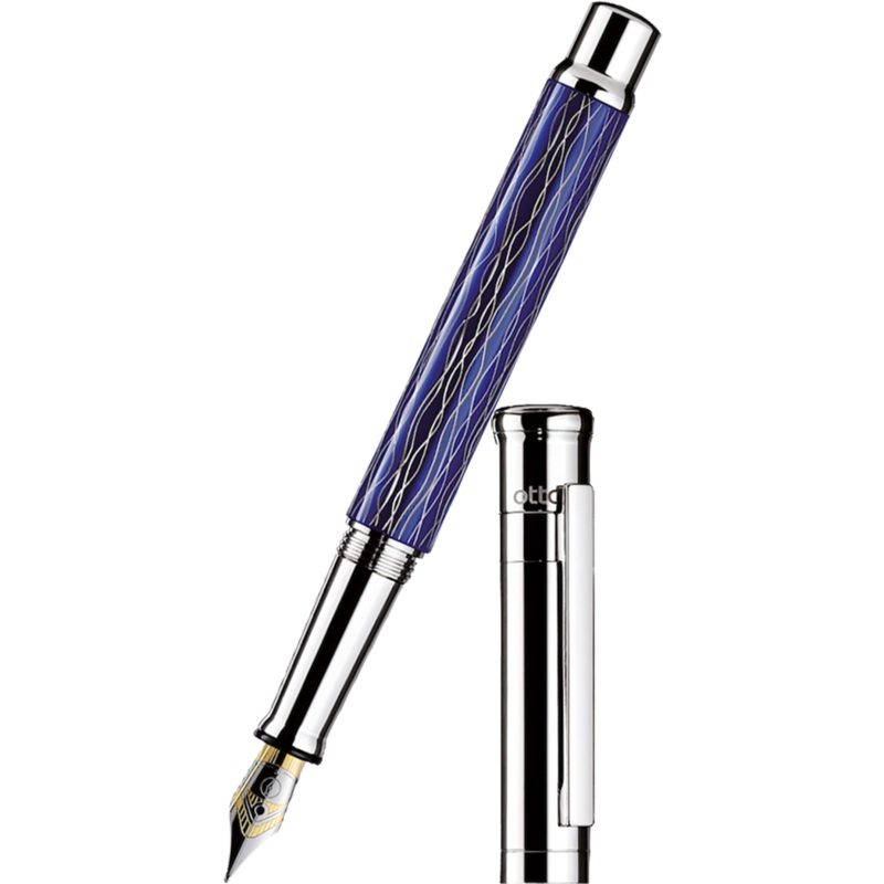 Otto Hutt Design 4 Fountain Pen – Blue Wave – Steel Nib Extra-Fine