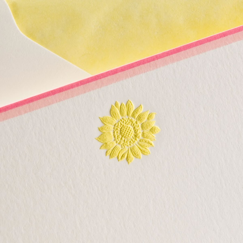 The Printery Engraved Cards –  Sunflower Note Card & Envelopes (10ct.)