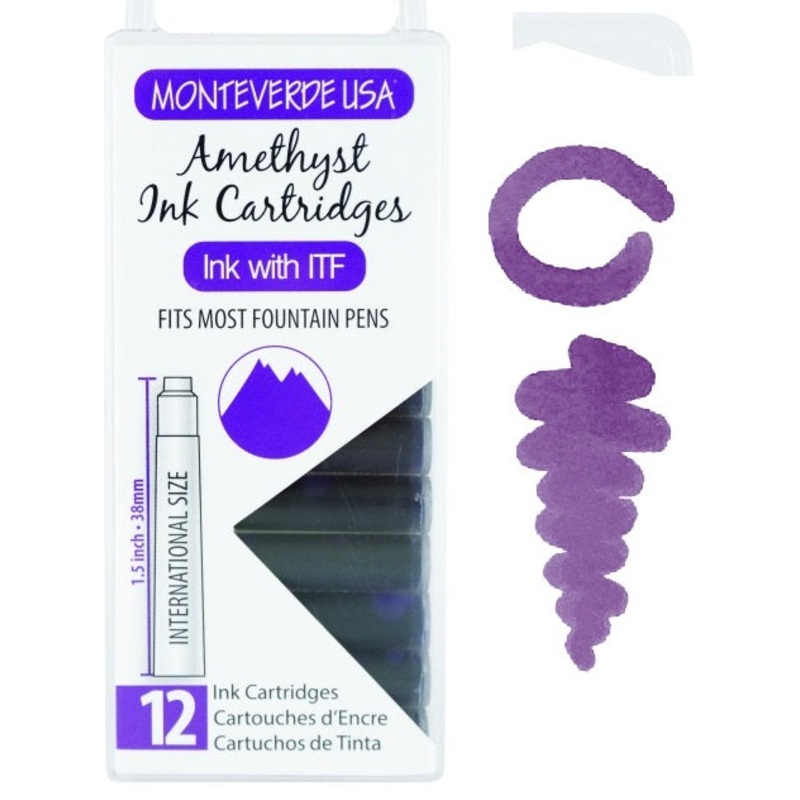 Monteverde International Standard Fountain Pen Ink Cartridges, Amethyst