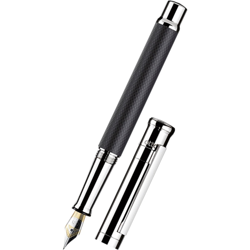 Faber-Castell x Otto Hutt Design 04 Fountain Pen – Black Matte Checkered Extra-Fine
