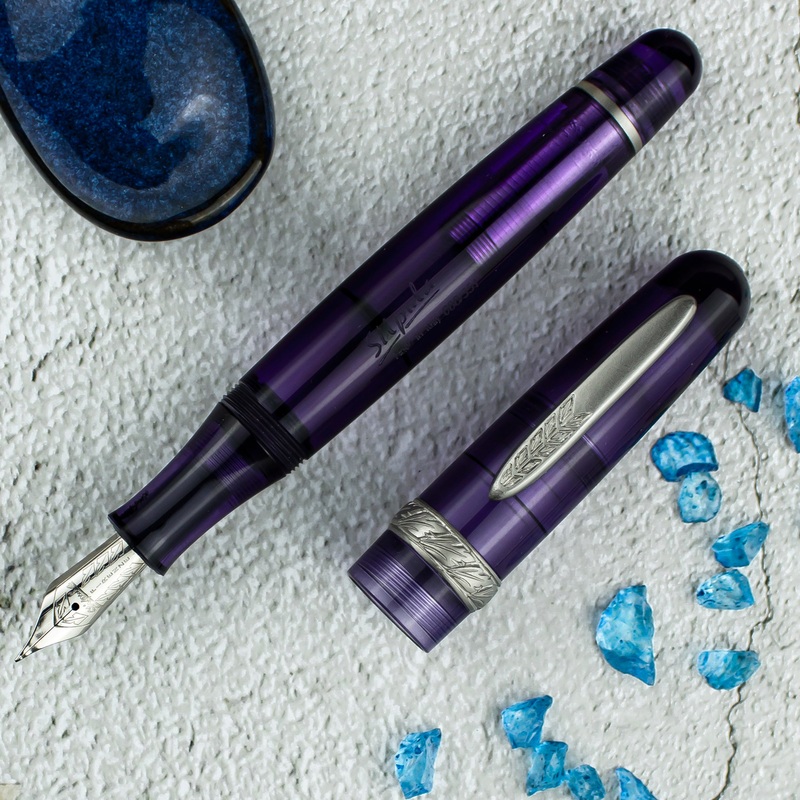 Stipula Etruria Limited Edition Rainbow Fountain Pen, Clear Purple Fine