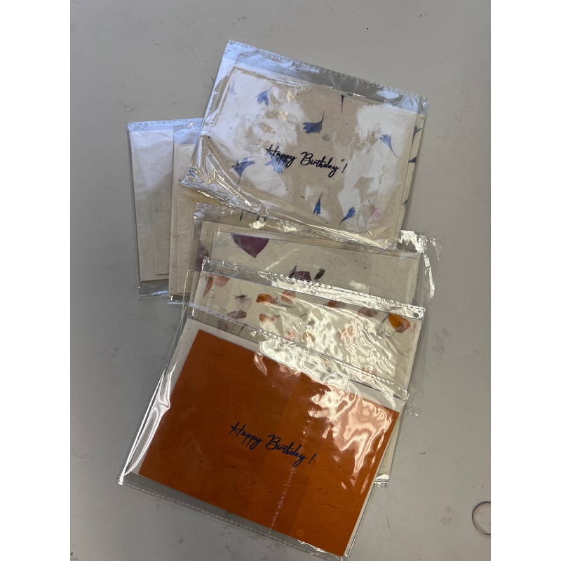 Monk Paper “Happy Birthday”  with Natural Envelope with assortment –  pack of 6