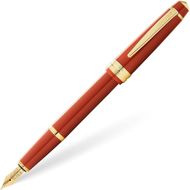 Cross Bailey Light Fountain Pen, Polished Amber & Gold Extra Fine