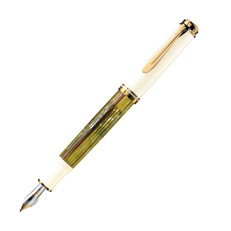 Pelikan M400 Souveraen White Tortoise Fountain Pen With Gold, Medium 934174