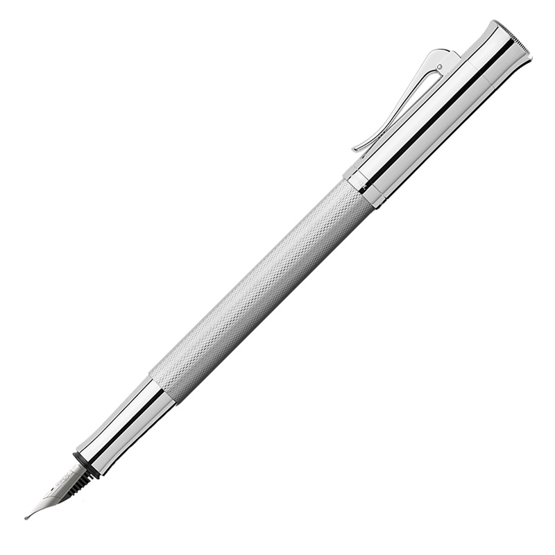 Graf von Faber-Castell Guilloche Barley Rhodium Fountain Pen Medium
