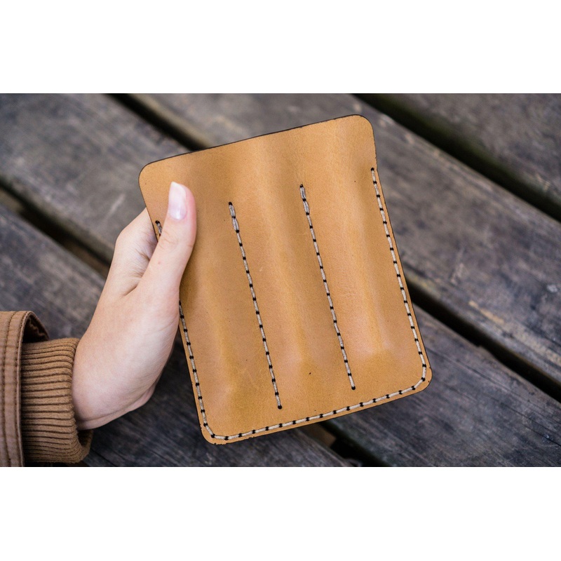 Leather Triple Fountain Pen Case / Pen Pouch – Natural