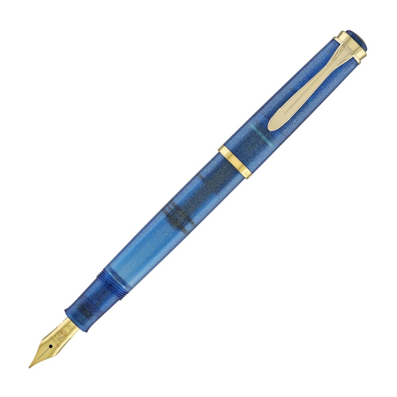 Pelikan Classic M200 Fountain Pen in Golden Lapis – Special Edition Broad