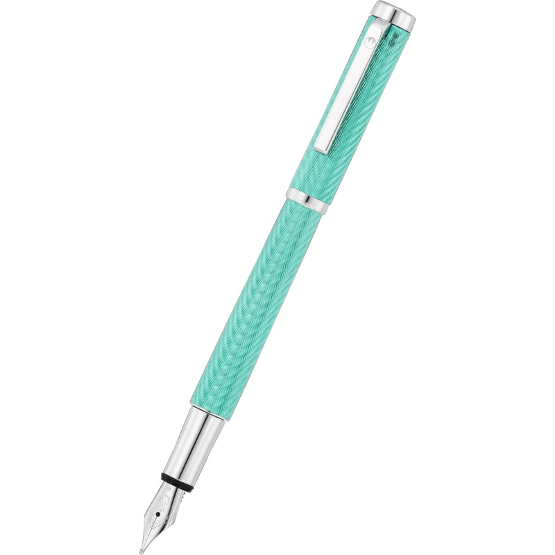 Waldmann Liberty Fountain Pen – Aquamarine – Platinum Trim Extra Fine Steel