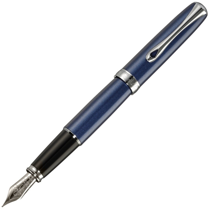 Diplomat Excellence A2 Fountain Pen – Midnight Blue with Chrome Trim Extra-Fine