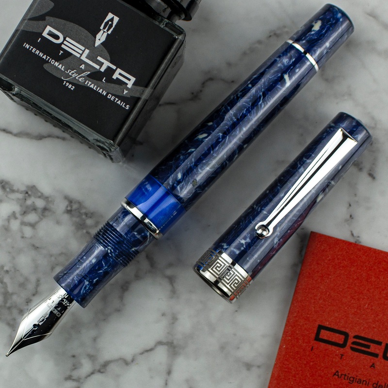 Delta Lapis Blue Celluloid Limited Edition 14K Fountain Pen Extra Fine