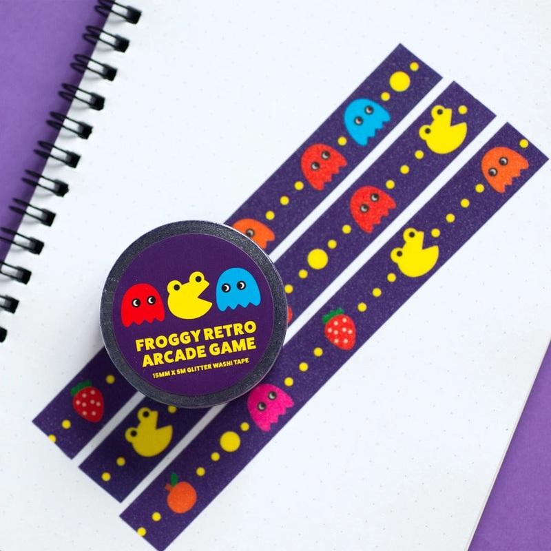 Robot Dance Battle – Froggy Retro Arcade Game Glitter Washi Tape