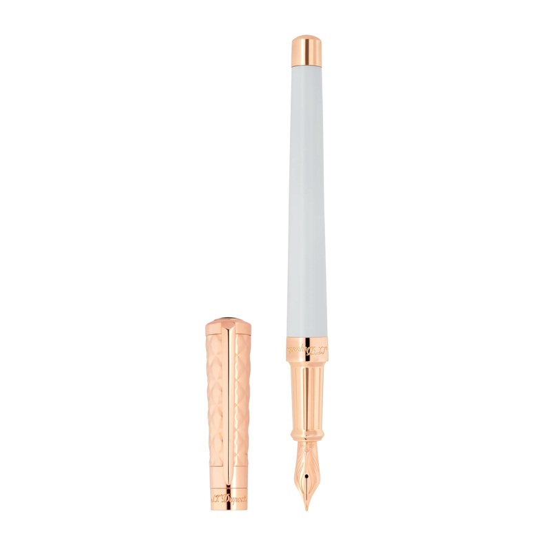 S.T. Dupont New Libert Fountain Pen – White & Rose Gold Fine