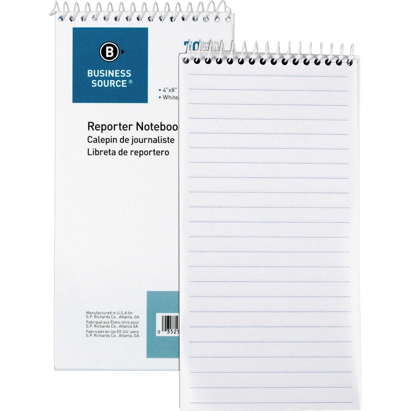 Business Source Coat Pocket-size Reporters Notebook – 70 Sheets – Spiral – 4″ x 8″ – White Paper – 1 Dozen
