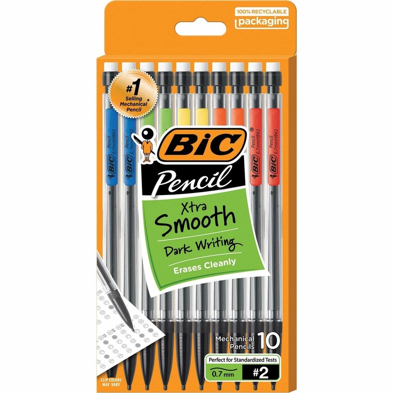 BIC Top Advance Mechanical Pencils – #2 Lead – 0.7 mm Lead Diameter – Assorted Barrel – 10 / Pack