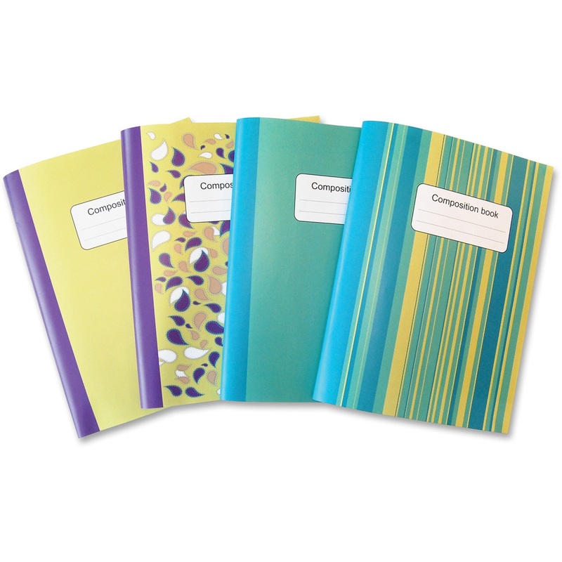 Sparco Composition Books – 80 Sheets – College Ruled – 9.75″ x 7.5″ – Multi-colored Cover – Sturdy Cover, Durable – 4 / Pack