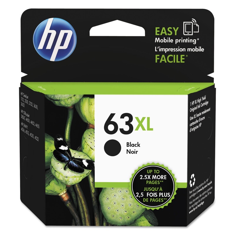 HP 63XL, (F6U64AN) High-Yield Black Original Ink Cartridge