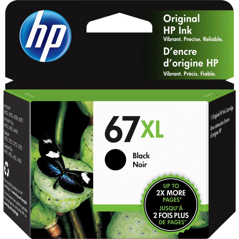 HP 67XL Original High Yield Inkjet Ink Cartridge – Black – 1 Each – 240 Pages