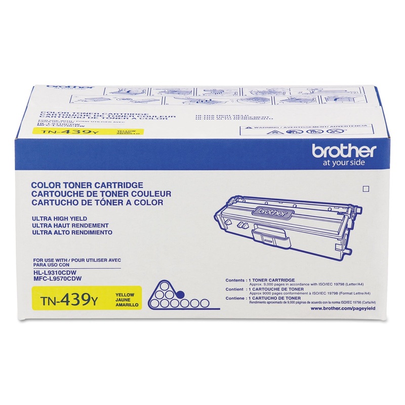 Brother TN439Y Original Ultra High Yield Laser Toner Cartridge – Yellow – 1 Each – 9000 Pages