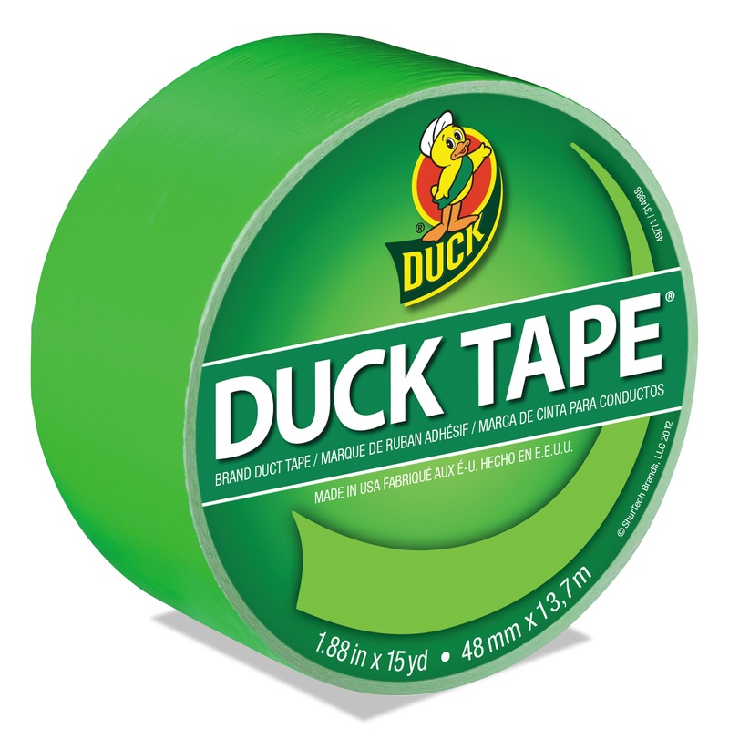 Colored Duct Tape, 3″ Core, 1.88″ x 15 yds, Neon Green
