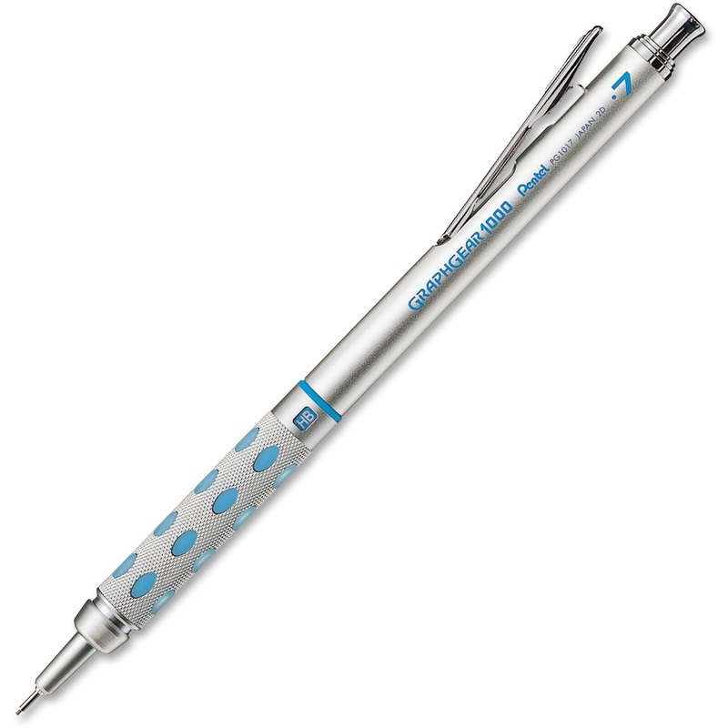 Pentel GraphGear 1000 Automatic Drafting Pencils – #2 Lead – 0.7 mm Lead Diameter – Refillable – Blue Barrel – 1 Each