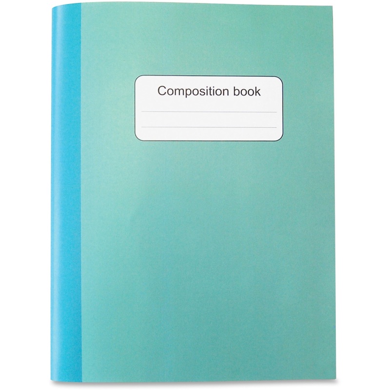 Sparco College-ruled Composition Book – 80 Sheets – Stitched – College Ruled – 15 lb Basis Weight – 9.75″ x 7.5″ x 10″ – Blue, Green Cover – Sturdy Cover – Recycled – 1 Each