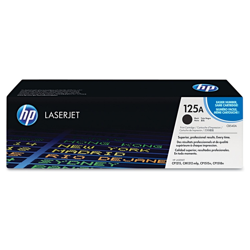 HP 125A, (CB540A) Black Original LaserJet Toner Cartridge