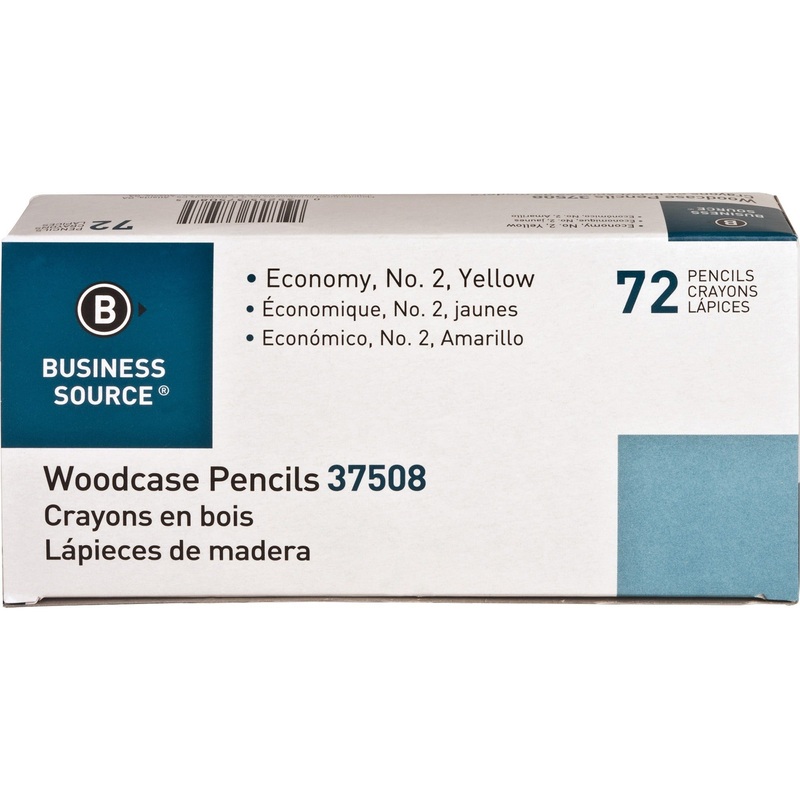 Business Source Woodcase No. 2 Pencils – #2 Lead – Yellow Wood Barrel – 72 / Box