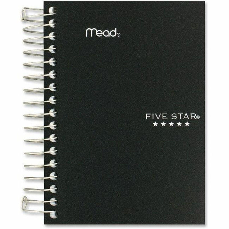 Mead Five Star Fat Lil’ Wirebound Notebook – 200 Pages – Plain – Coilock – 4″ x 5 1/2″ – AssortedPoly Cover – Perforated, Durable Cover, Easy Tear – 1 Each