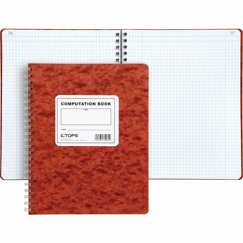 TOPS Engineer’s Research & Computation Book – 76 Sheets – Wire Bound – 9 1/2″ x 11 3/4″ – Ivory Paper – Red Cover – Numbered, Heavyweight – 1 Each