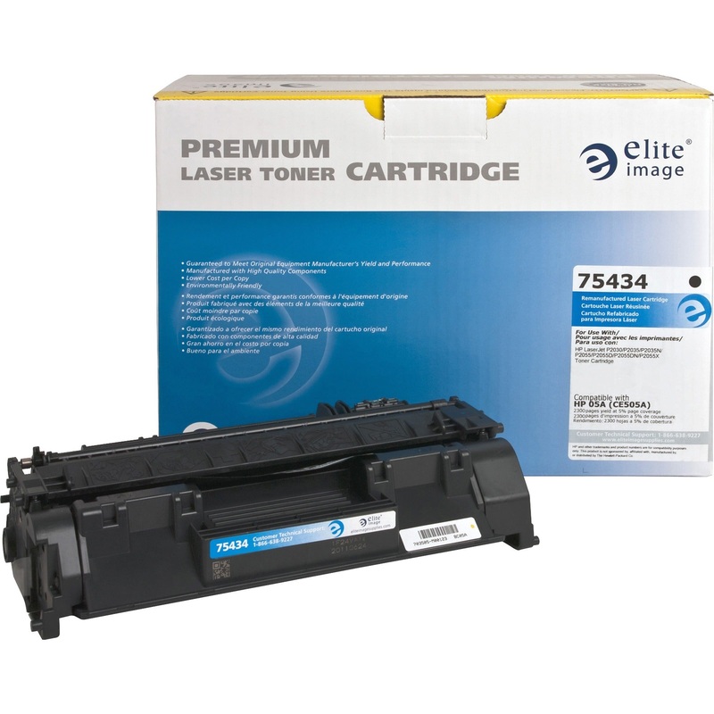 Elite Image Remanufactured Laser Toner Cartridge – Alternative for HP 05A (CE505A) – Black – 1 Each – 2300 Pages