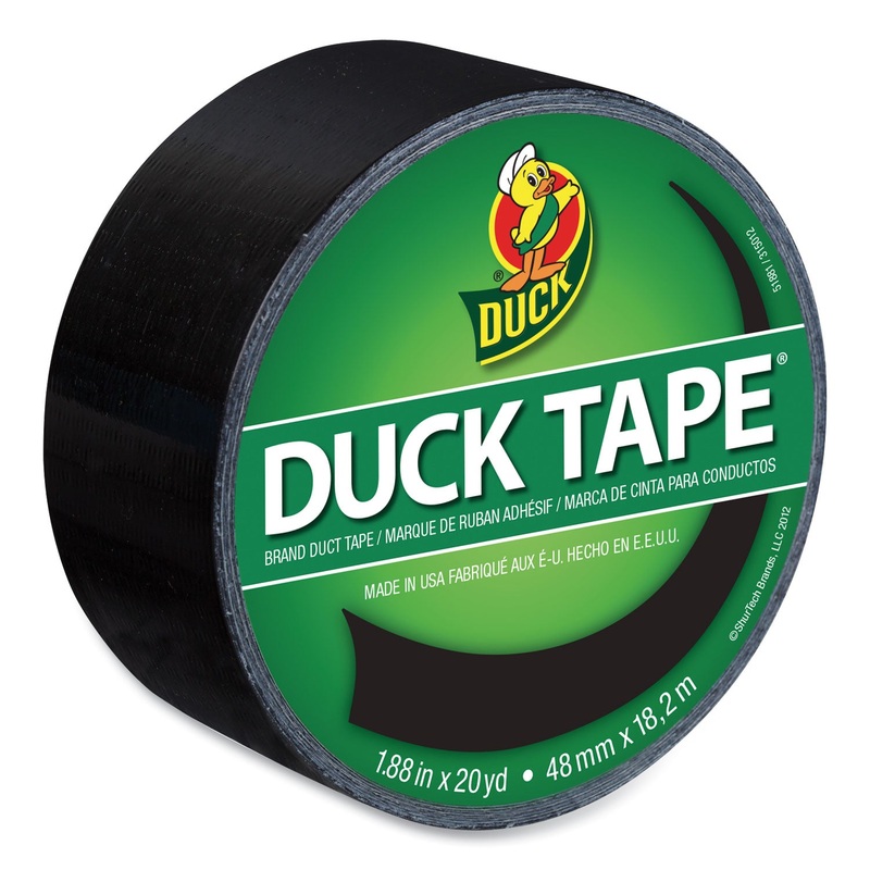 Colored Duct Tape, 3″ Core, 1.88″ x 20 yds, Black