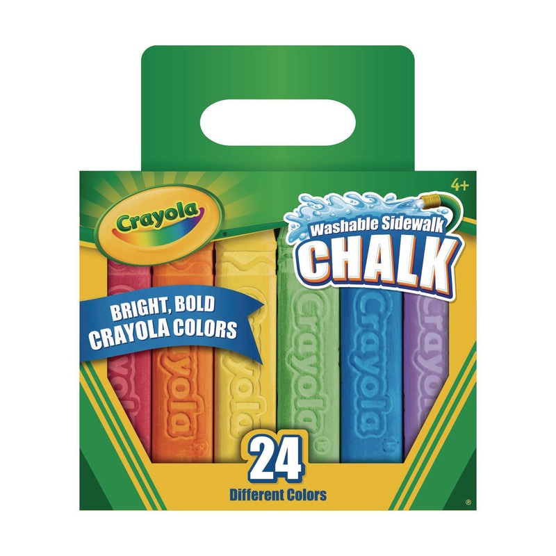 Crayola Washable Sidewalk Chalk – 4″ Length – Assorted – 24 / Box