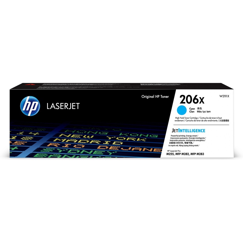 HP 206X Original High Yield Laser Toner Cartridge – Cyan – 1 Each – 2450 Pages