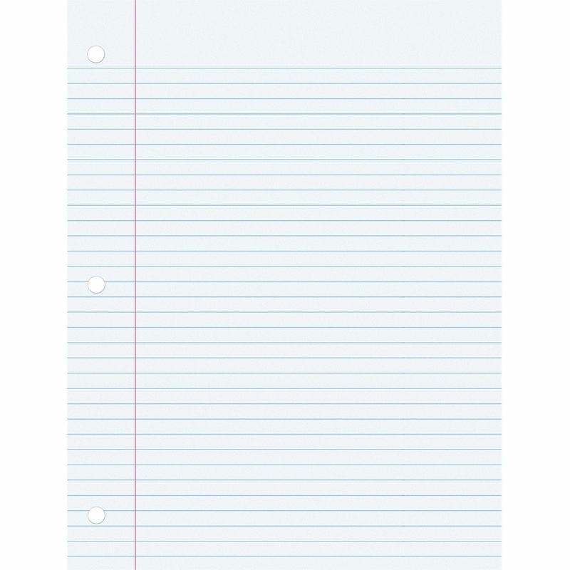 Pacon College Ruled Filler Paper – 100 Sheets – College Ruled – 0.28″ Ruled – Red Margin – 3 Hole(s) – 8″ x 10 1/2″ – White Paper – Smooth, Punched – 100 / Pack