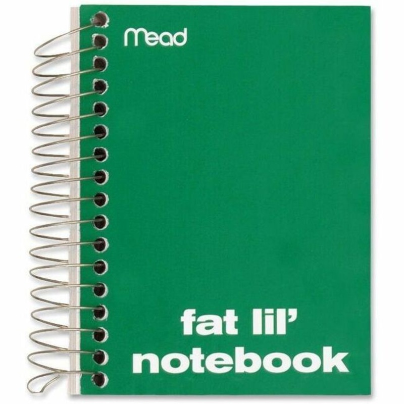 Mead Fat Lil’ Notebook – 200 Sheets – Wire Bound – 4″ x 5 1/2″ – White Paper – AssortedCardboard Cover – Perforated – 1 Each